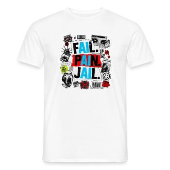 AI Grunge-Glitch-Tee - Männer T-Shirt - Weiß - Vorne - AI Model Male 178 dark (178cm)