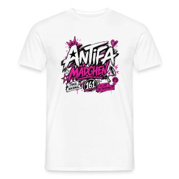 Antifa Mädchen - Männer T-Shirt - Weiß - Vorne - AI Model Male 178 dark (178cm)