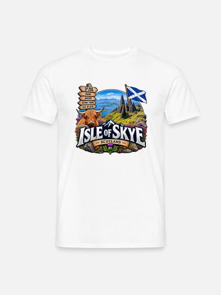 Isle of Skye – Old Man of Storr & Scotland - Männer T-Shirt - Weiß