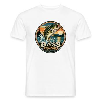 Barschfischen Sunrise Round Patch - Männer T-Shirt - Weiß - Vorne - AI Model Male 178 dark (178cm)