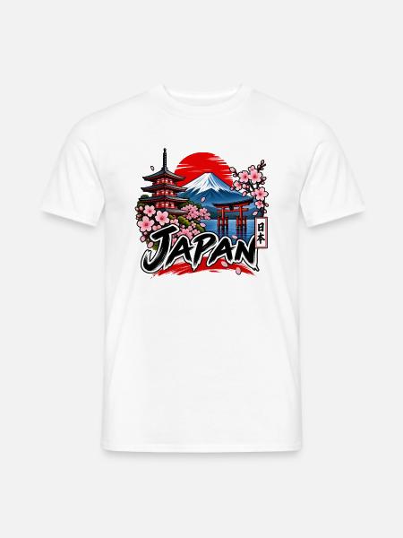 Japan – Fuji, Sakura & Tradition - Männer T-Shirt - Weiß