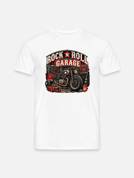 ROCK'N'ROLL-GARAGE | Custom Ride - Männer T-Shirt - Weiß