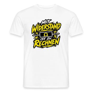 Elektriker – Mit Widerstand ist zu rechnen - Männer T-Shirt - Weiß - Vorne - AI Model Male 178 dark (178cm)