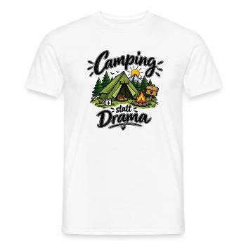 Camping statt Drama - Männer T-Shirt - Weiß - Vorne - AI Model Male 178 dark (178cm)
