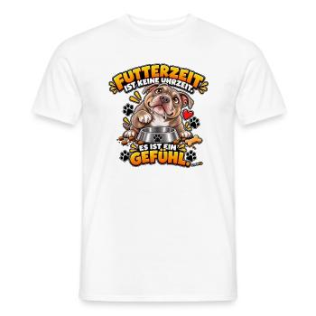 Futterzeit ist ein Gefühl - Männer T-Shirt - Weiß - Vorne - AI Model Male 178 dark (178cm)