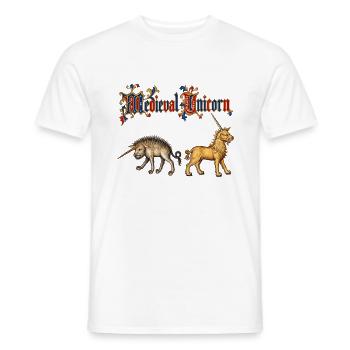 Mittelalterliche Einhörner - Männer T-Shirt - Weiß - Vorne - AI Model Male 178 dark (178cm)
