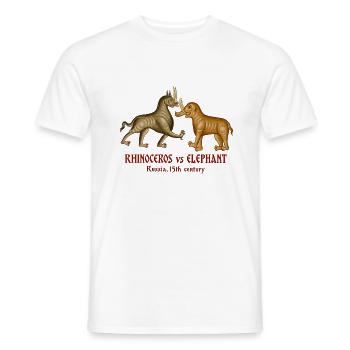 Nashorn vs. Elefant – Russland im fünfzehnten Jahrhundert - Männer T-Shirt - Weiß - Vorne - AI Model Male 178 dark (178cm)
