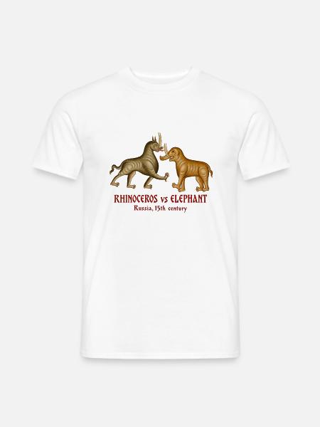 Nashorn vs. Elefant – Russland im fünfzehnten Jahrhundert - Männer T-Shirt - Weiß