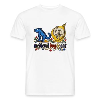 Mittelalterliche Hunde und Katzen - Männer T-Shirt - Weiß - Vorne - AI Model Male 178 dark (178cm)