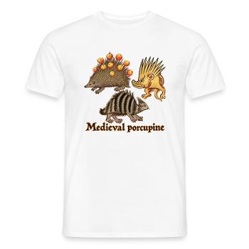 Stachelschwein-Mittelalter-Trio - Männer T-Shirt - Weiß - Vorne - AI Model Male 178 dark (178cm)
