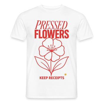 Blumen pressen – Pressed Flowers Keep Receipts - Männer T-Shirt - Weiß - Vorne - AI Model Male 178 dark (178cm)
