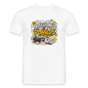 Professionell planlos – Lustiger Büro Spruch - Männer T-Shirt - Weiß - Vorne - AI Model Male 178 dark (178cm)