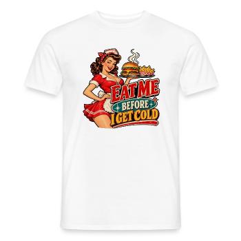 Kelnerka_Pin-Up_i_Dinerowy_Slogan - Männer T-Shirt - Weiß - Vorne - AI Model Male 178 dark (178cm)