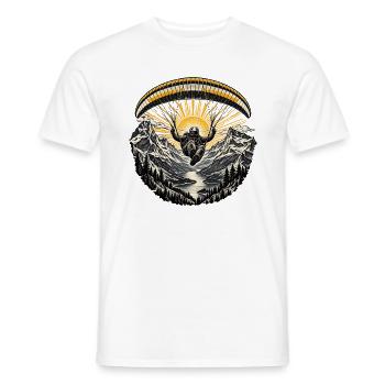 Astronaut Paraglider Alpen Sonnenaufgang - Männer T-Shirt - Weiß - Vorne - AI Model Male 178 dark (178cm)