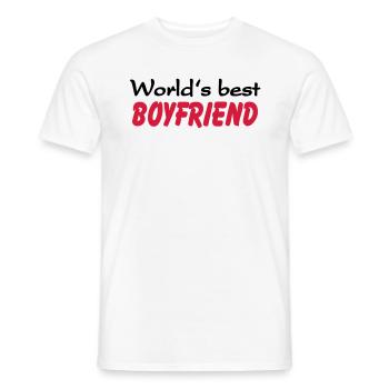 World's best Boyfriend - T-shirt homme - blanc - Devant - AI Model Male 178 dark (178cm)