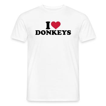 I love Donkeys - T-shirt homme - blanc - Devant - AI Model Male 178 dark (178cm)