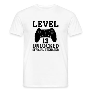 13th Birthday Level 13 Unlocked for Gamer Official - T-shirt homme - blanc - Devant - AI Model Male 178 dark (178cm)