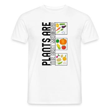 Vegetables Shirt, Plants Are The Best Medicine, - Men's T-Shirt - white - Front - AI Model Male 178 dark (178cm)