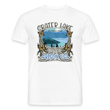 Crater Lake National Park ESTD. 1902 Shirt, - Men's T-Shirt - white - Front - AI Model Male 178 dark (178cm)