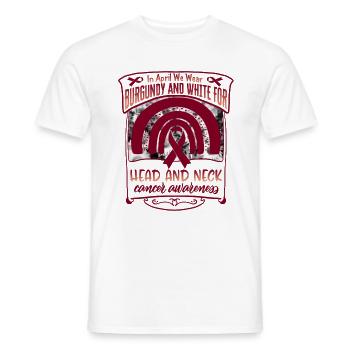 Chemise cancer de la tête et du cou, en avril nous portons - T-shirt homme - blanc - Devant - AI Model Male 178 dark (178cm)