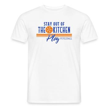 Stay Out Of The Kitchen Play Pickleball Shirt, - Men's T-Shirt - white - Front - AI Model Male 178 dark (178cm)