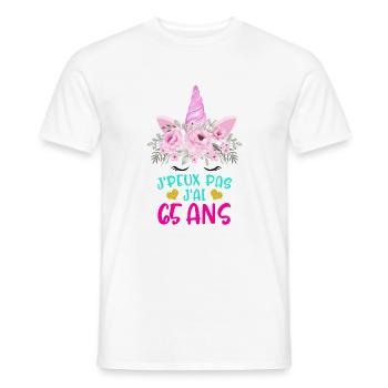 Enfant T Shirt 65 Ans Fille Anniversaire Cadeau - Men's T-Shirt - white - Front - AI Model Male 178 dark (178cm)