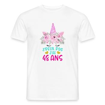 Enfant T Shirt 48 Ans Fille Anniversaire Cadeau - Männer T-Shirt - Weiß - Vorne - AI Model Male 178 dark (178cm)
