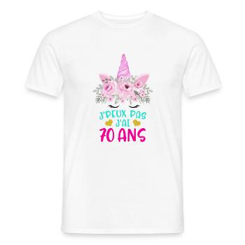 Enfant T Shirt 70 Ans Fille Anniversaire Cadeau - Men's T-Shirt - white - Front - AI Model Male 178 dark (178cm)