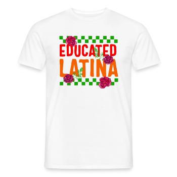 Mexicana Shirt, Educated Latina Rose Floral Women - Men's T-Shirt - white - Front - AI Model Male 178 dark (178cm)