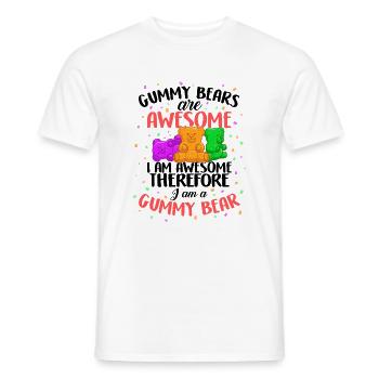 Jelly Gummies T-shirt Soft Sugar Candy Fruity - T-shirt homme - blanc - Devant - AI Model Male 178 dark (178cm)