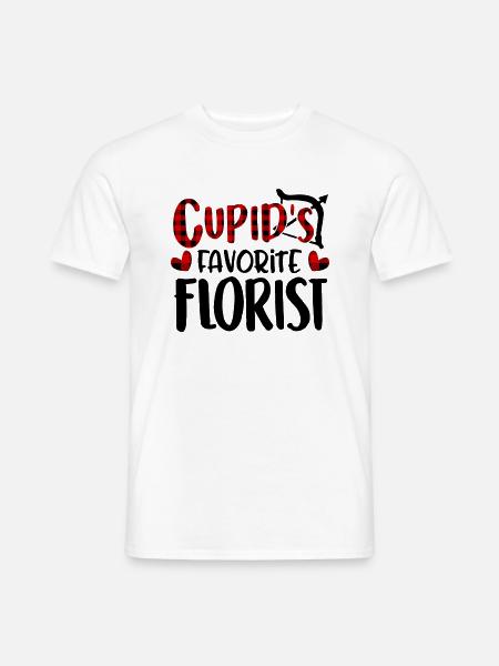 Valentinstag Amors Lieblingsflorist Büffel - Männer T-Shirt - Weiß