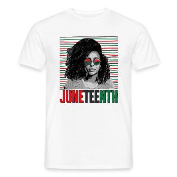 Black Lives Matter Shirt, Juneteenth Tee, Hair - Men's T-Shirt - white - Front - AI Model Male 178 dark (178cm)