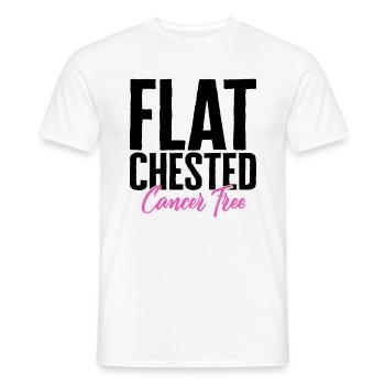 Chemise de sensibilisation au cancer du sein, poitrine plate - T-shirt homme - blanc - Devant - AI Model Male 178 dark (178cm)