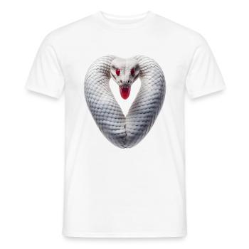 Serpent coeur corps Saint-Valentin Serpent étreinte - T-shirt homme - blanc - Devant - AI Model Male 178 dark (178cm)
