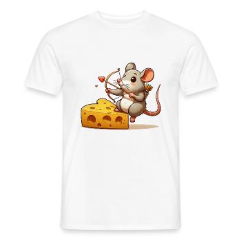 Rat Cupidon Fromage Coeur Saint Valentin Rongeur - T-shirt homme - blanc - Devant - AI Model Male 178 dark (178cm)