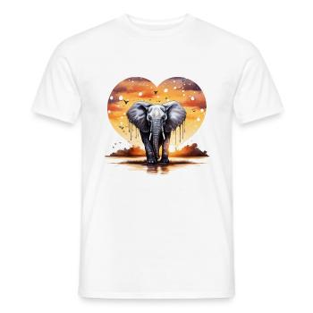 Elefantenherzohren Valentinstag Safari Romantik - Männer T-Shirt - Weiß - Vorne - AI Model Male 178 dark (178cm)