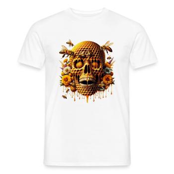 Sweet Life Totenkopf Shirt Honeycomb Haven Bumblebee - Männer T-Shirt - Weiß - Vorne - AI Model Male 178 dark (178cm)