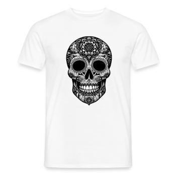 Celestial Swing Skull T Shirt Soie Aérienne - T-shirt homme - blanc - Devant - AI Model Male 178 dark (178cm)