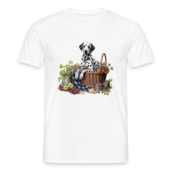 Dalmatiner Hundehütte Cottagecore Picknick Glückseligkeit - Männer T-Shirt - Weiß - Vorne - AI Model Male 178 dark (178cm)