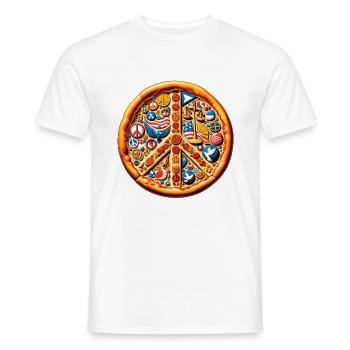 Pizza Party Politics Definition Graphic Tee - Men's T-Shirt - white - Front - AI Model Male 178 dark (178cm)