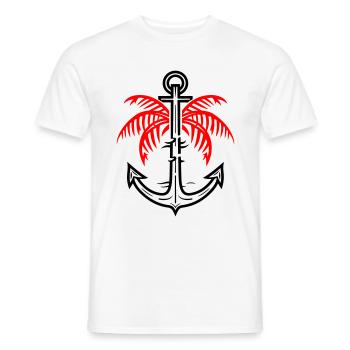 Palm Tree Anchor Icon - Men's T-Shirt - white - Front - AI Model Male 178 dark (178cm)