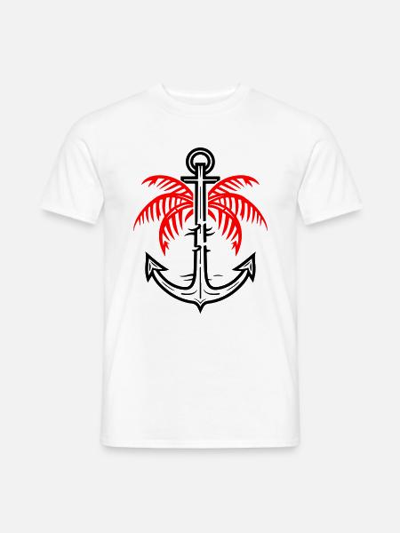Palm Tree Anchor Icon - Men's T-Shirt - white