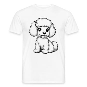 Caniche Chien Bande dessinée Mignon - T-shirt homme - blanc - Devant - AI Model Male 178 dark (178cm)