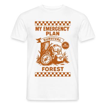 My Emergency Plan Survival Forest Prepper - Men's T-Shirt - white - Front - AI Model Male 178 dark (178cm)