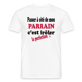 Mon parrain c'est la perfection !! 111 - Men's T-Shirt - white - Front - AI Model Male 178 dark (178cm)