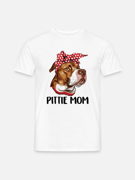 Pittie Mom Shirt Nettes Pitbull Dog Mom Shirt Haustier - Männer T-Shirt - Weiß