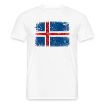 ISLAND VINTAGE FLAGGE - Männer T-Shirt - Weiß - Vorne - AI Model Male 178 dark (178cm)