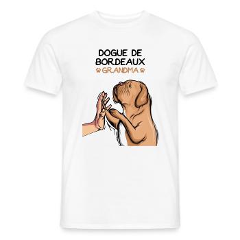 Dogue de Bordeaux Dogue Chiens Grand-mère - T-shirt homme - blanc - Devant - AI Model Male 178 dark (178cm)