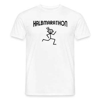 Halbmarathon Strichmännchen - Männer T-Shirt - Weiß - Vorne - AI Model Male 178 dark (178cm)