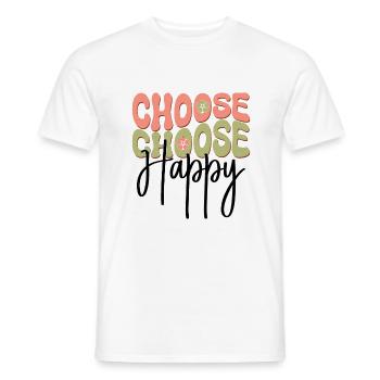 Choisissez Heureux - T-shirt homme - blanc - Devant - AI Model Male 178 dark (178cm)